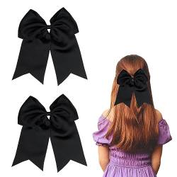 2 Stück 20,3 cm große Haarschleifen für Frauen Mädchen Haarband Schleife Haarspangen schwarze Haarschleife von Nideen