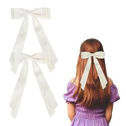 2 Stück Haarschleife Damen, Haarspangen mit Schleife, Schleife Haare Mädchen Haarschmuck Hair Bows für Party, Weihnachten, Frauen, Mädchen(Beige) von Nideen