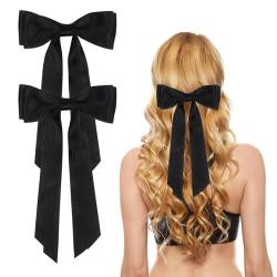 2 Stück Haarschleife Damen schleifen haarspange, schwarz haarschleifen haarklammer schleifen für haare(Schwarz) von Nideen