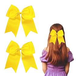2 x 20,3 cm große Haarschleifen für Damen und Mädchen, Haarschleife, gelbe Haarschleife von Nideen