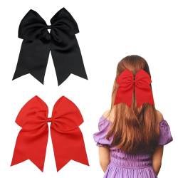 Große Haarschleifen für Damen und Mädchen, 20,3 cm, Rot, 2 Stück von Nideen