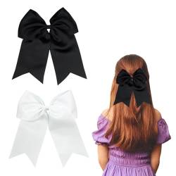 Große Haarschleifen für Damen und Mädchen, 20,3 cm, Schwarz, 2 Stück von Nideen
