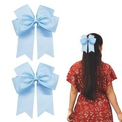 Haarspangen mit Schleife, 15,2 cm, große Haarschleife, Haarspangen für Damen und Mädchen, blaue Haarschleife, 2 Stück von Nideen