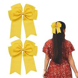 Haarspangen mit Schleife, 15,2 cm, große Haarschleife, Haarspangen für Frauen und Mädchen, gelbe Haarschleife, 2 Stück von Nideen