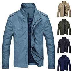 Softshelljacke Herren Wasserdicht Leichte Windbreaker Stehkragen Langarm Kurz Parka Jacke Zip Sweatjacke Sportlicher Übergangsjacke Winddicht Winterjacke Outdoorjacke Wanderjacke Mantel für Männer von Nidom