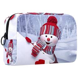 Kosmetiktasche für Frauen,kleine Make-up-Tasche für Geldbörse,Cartoon-Winter-Schneemann,Reisekosmetiktasche,Make-up-Tasche von NigelMu