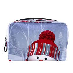 Kosmetiktasche für Frauen,kleine Make-up-Tasche für Geldbörse,Cartoon-Winter-Schneemann,Reisekosmetiktasche,Make-up-Tasche von NigelMu