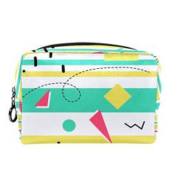 Kosmetiktasche für Frauen,kleine Make-up-Tasche für Geldbörse,Gestreifte Wassermelone geometrischer Cartoon,Reisekosmetiktasche,Make-up-Tasche von NigelMu