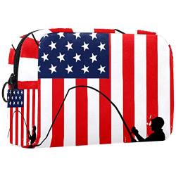 Kosmetiktasche für Frauen,kleine Make-up-Tasche für Geldbörse,Mann und amerikanische Flagge,Reisekosmetiktasche,Make-up-Tasche von NigelMu