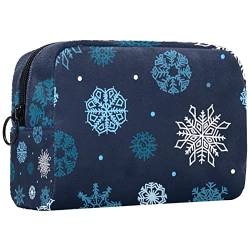 Kosmetiktasche für Frauen,kleine Make-up-Tasche für Geldbörse,Muster Schneeflocken Winter,Reisekosmetiktasche,Make-up-Tasche von NigelMu