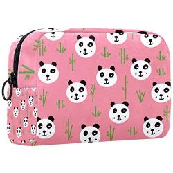 Kosmetiktasche für Frauen,kleine Make-up-Tasche für Geldbörse,Rosa Original-Panda-Pflanze,Reisekosmetiktasche,Make-up-Tasche von NigelMu