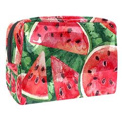 Kosmetiktasche für Frauen,kleine Make-up-Tasche für Geldbörse,Sommer-Wassermelonen rot lackiert,Reisekosmetiktasche,Make-up-Tasche von NigelMu