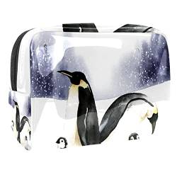 Kosmetiktasche für Frauen,kleine Make-up-Tasche für Geldbörse,Winter-Pinguin-Schneetag,Reisekosmetiktasche,Make-up-Tasche von NigelMu