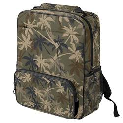 NigelMu Kleiner Rucksack für Frauen,Mini-Rucksack-Reisetasche,Palmen im Camouflage-Stil,Bookbag Canvas-Rucksack für Mädchen von NigelMu
