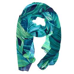 NigelMu Schal für Damen Schals,blaue und grüne tropische blätter Druck,weiche Schals Große leichte Schals von NigelMu