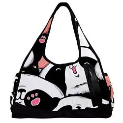 Sporttasche,Umhängetasche,große Geldbörsen,Sporttaschen,Liebe und tierische Pandas,Reise-Duffel-Handtaschen für Frauen von NigelMu