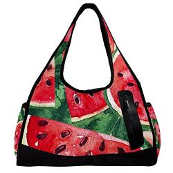 Sporttasche,Umhängetasche,große Geldbörsen,Sporttaschen,Sommer-Wassermelonen rot lackiert,Reise-Duffel-Handtaschen für Frauen von NigelMu