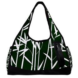 Sporttasche,Umhängetasche,große Geldbörsen,Sporttaschen,grüne Hintergrundpflanzen,Reise-Duffel-Handtaschen für Frauen von NigelMu