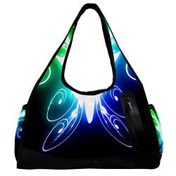 Sporttasche,Umhängetasche,große Geldbörsen,Sporttaschen,leuchtender Schmetterling,Reise-Duffel-Handtaschen für Frauen von NigelMu