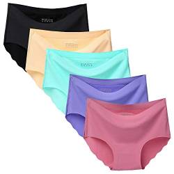 Nightease Damen Komfort Seamless Unterwäsche Slips Packung mit 5 Stück No Show Knicker Panties (XL, 5Farben) von Nightease