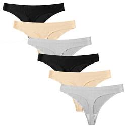 Nightease Damen String Tangas Seamless Ice Silk Weiche Unterwäsche 6er Pack (L, Stil6) von Nightease