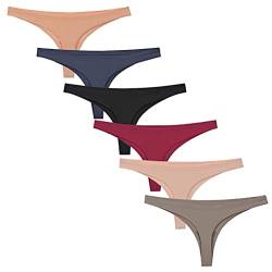 Nightease Damen String Tangas Seamless Ice Silk Weiche Unterwäsche 6er Pack (S, Stil8) von Nightease