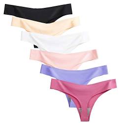 Nightease Damen String Tangas nahtlos Seamless Weiche Microfaser Unterwäsche 6er Pack (S, Stil1) von Nightease