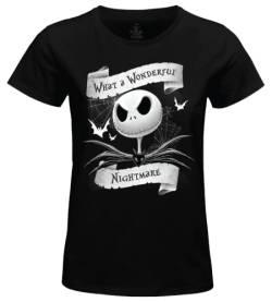 Nightmare Before Christmas Damen Wojackdts017 T-Shirt, Schwarz, Large von Nightmare Before Christmas