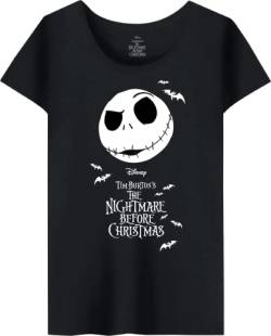 Nightmare Before Christmas Damen Wojackdts019 T-Shirt, Schwarz, Large von Nightmare Before Christmas