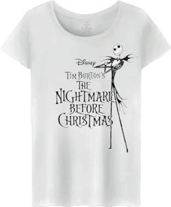 Nightmare Before Christmas Damen Wojackdts020 T-Shirt, weiß, Large von Nightmare Before Christmas