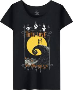 Nightmare Before Christmas Damen Wojackdts025 T-Shirt, Schwarz, Large von Nightmare Before Christmas