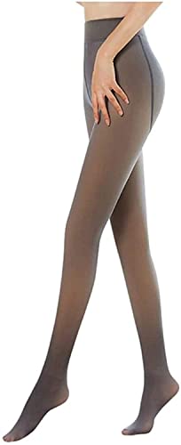 Nihexo Makellose Beine gefälschte durchscheinende warme Fleece-Strumpfhosen Frauen warme Fleece gefüttert schlanke Dehnbare Leggings Hose (Coffee-220g) von Nihexo