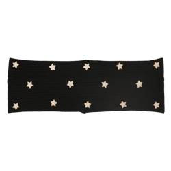 Damen-Haarbänder mit Sternen, leger, gerippt, Baumwolle, Stretch, Haarschmuck, Schwarz, 2 von Niiyyjj