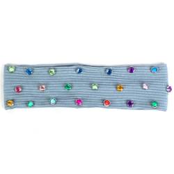 Mehrfarbige Strass-Stirnbänder für Damen, Sommer, weiche, dünne Baumwolle, gerippt, Blau von Niiyyjj