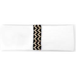 Niiyyjj Damen Gold Silber Gurtband geripptes Stirnband gestrickt Mode Haarbänder elastische Turban Kopfbedeckung Gold Weiß von Niiyyjj