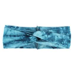 Niiyyjj Damen-Haarband, Batikmuster, bedruckt, Sommer, Stretch, Knoten, Yoga-Turban, 564 Seeblau von Niiyyjj