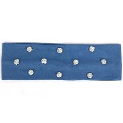 Niiyyjj Damen-Stirnband, Harz, Pailletten, Perlen, Strass, elastisches Haar-Accessoire, Silber-Blau, N von Niiyyjj