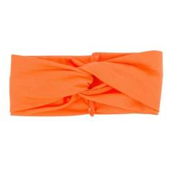 Niiyyjj Einfarbige Turban-Stirnbänder für Damen, elastische Haarbänder, gedrehtes Stirnband, Yoga, Headwrap Spa, Orange von Niiyyjj