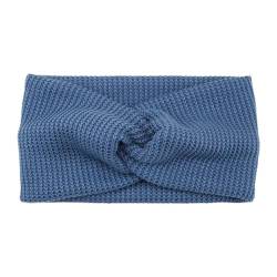 Niiyyjj Elastisches Haarband für Damen, geknotet, einfarbig, verdreht, Turban-Kopfband, Winterhaarband, Nebelblau von Niiyyjj