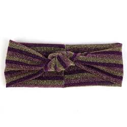 Niiyyjj Elastisches Haarband mit Metallfarbe, Schleife, glänzend, gestreift, Bohemian-Stil, Sommer-Kopfbedeckung für Damen, Größe 10 von Niiyyjj