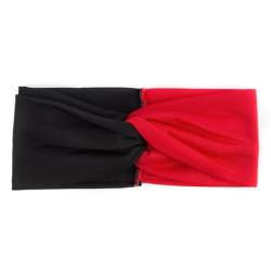 Niiyyjj Elastisches Patchwork-Turban-Stirnband für Damen, gedrehtes Stretch-Haarband, modisches Stirnband, Spa, Headwrap in Schwarz und Rot von Niiyyjj