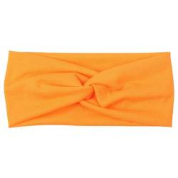 Niiyyjj Elastisches Retro-Stirnband für Damen, Baumwolle, Stretch, Turban, Haarschmuck, Kopfbedeckung, breite Kopfbedeckung, Orange von Niiyyjj