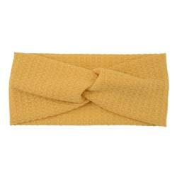 Niiyyjj Geknotetes Haarband für Damen, weich, warm, elastisch, einfarbig, gestrickt, Turbane, Haarschmuck, Gelb von Niiyyjj
