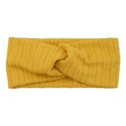 Niiyyjj Gestricktes Haarband für Damen, einfarbig, locker, elastisch, weich, Haarschmuck, Gelb von Niiyyjj