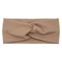 Niiyyjj Haarband für Damen, Vintage-Stil, geknotet, Sport, elastisch, rutschfest, Turban-Haarband, Mädchen, Yoga, Haar-Accessoires, Khaki von Niiyyjj