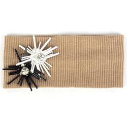 Niiyyjj Sommer Damen Mädchen Pailletten Blumen Stirnbänder Frauen Glitzer Strass Baumwolle Elastisches Haarband Khaki von Niiyyjj