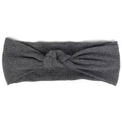 Niiyyjj Sommer-Stirnband im Boho-Stil, gerippt, für Damen, geknotet, gestreift, elastisch, Turban, Dunkelgrau von Niiyyjj