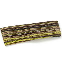 Niiyyjj Vintage-Haarband für Damen und Herren, elastisch, Boho-Stil, flach, gestreift, Gelb von Niiyyjj