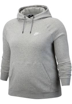 Große Größen: Nike Sportswear Kapuzensweatshirt »WOMEN ESSENTIAL HOODY FLEECE PLUS SIZE«, grau meliert, Gr.XL von Nike Sportswear