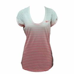 Damen Kurzarm-T-Shirt Nike SS Dip Dye Burnout (Rot-Weiß) - L von Nike